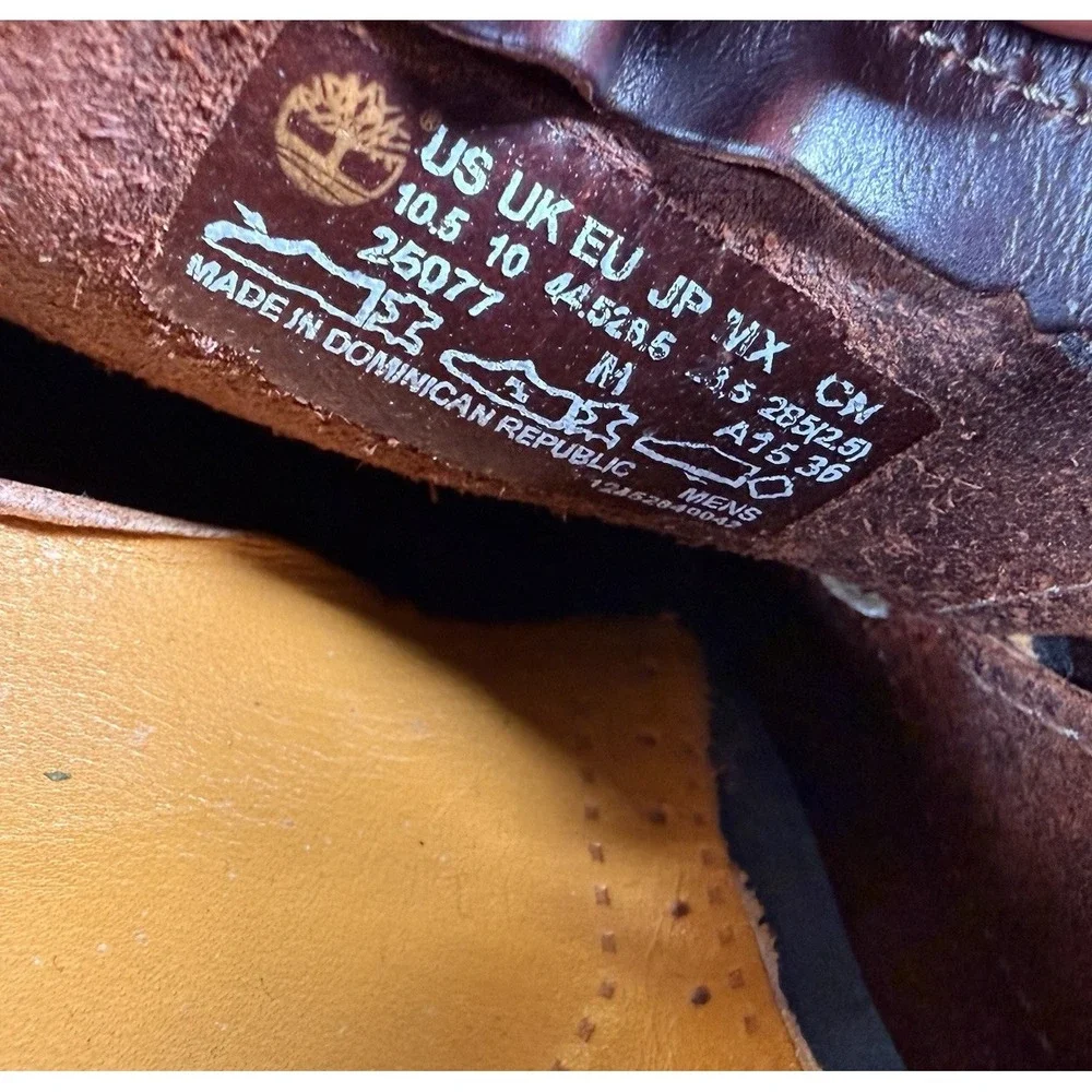 Timberland Loafers Men's 10.5 Brown Leather 2-Eyed Boat Shoes Classic Dad Preppy